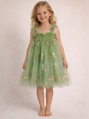 Toddler Spring Dress Sheer Fairy 4T Embroidered Etheral Summer